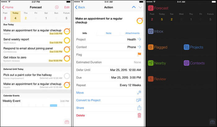 OmniFocus 2 Managing Schoolwork iPhone and iPad App Screenshot