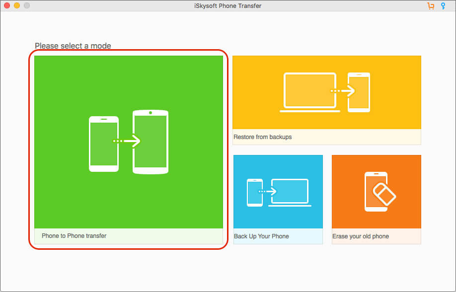 Open Phone Transfer and Select Phone to Phone Transfer on Mac