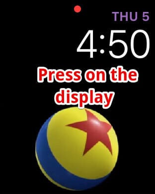 Press on the Apple Watch Display