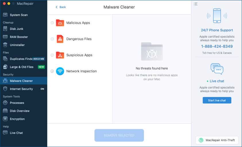 Remove Malware from Mac using MacRepair