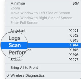 Select Scan to View the List of Wi-Fi Networks on Mac