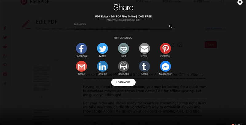 Share Files on Social Networks with EasePDF
