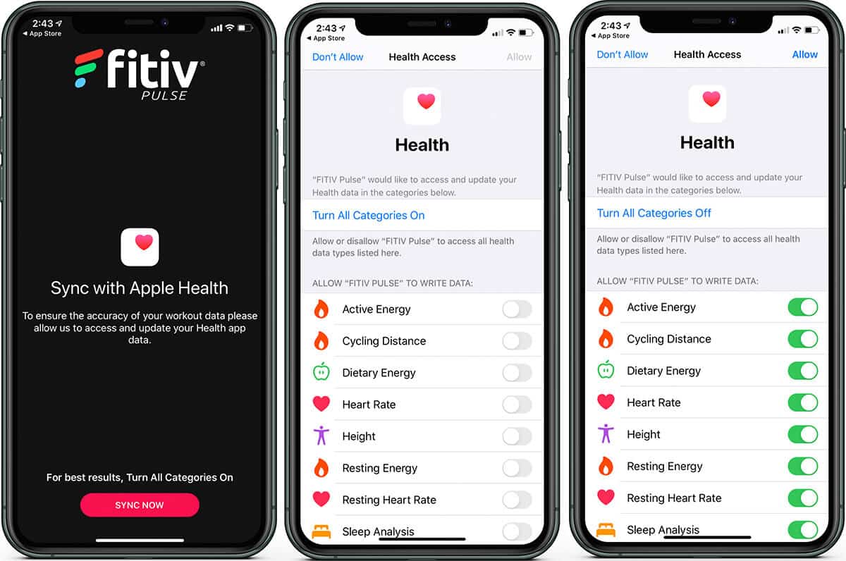 Sync Apple Health App with FITIV on iPhone