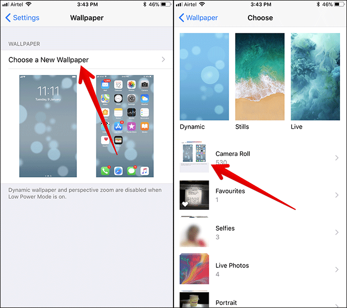 Tap on Choose a New Wallpaer on iPhone