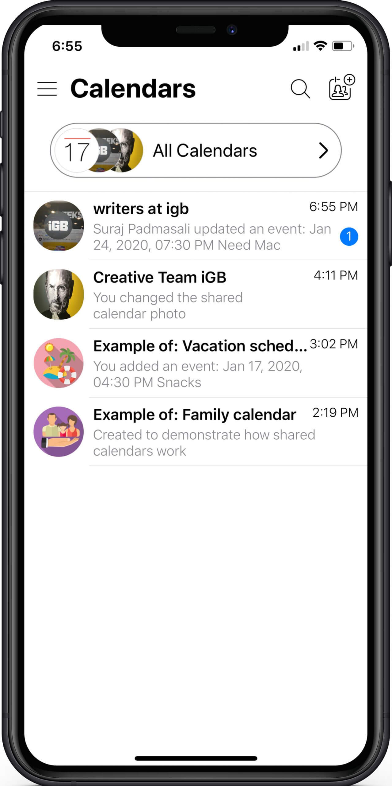 Create Multiple Calendars in GroupCal App on iPhone