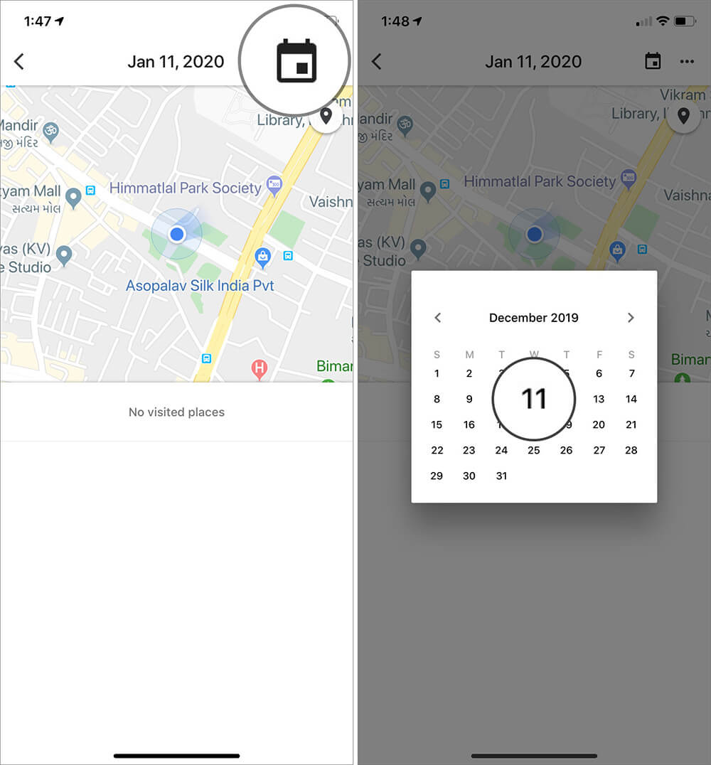 How to Disable and Remove Google Maps Timeline on iPhone and Android Open Calendar and Select Date in Google Maps on iPhone