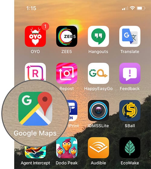 Open Google Maps on iPhone