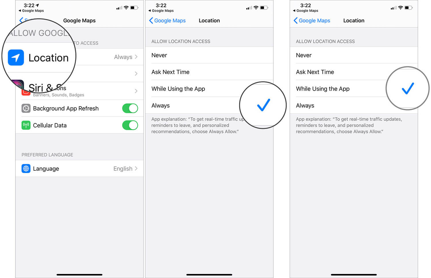How to Disable and Remove Google Maps Timeline on iPhone and Android Select While Using the App to Disallow Google from Access your Location All the Time