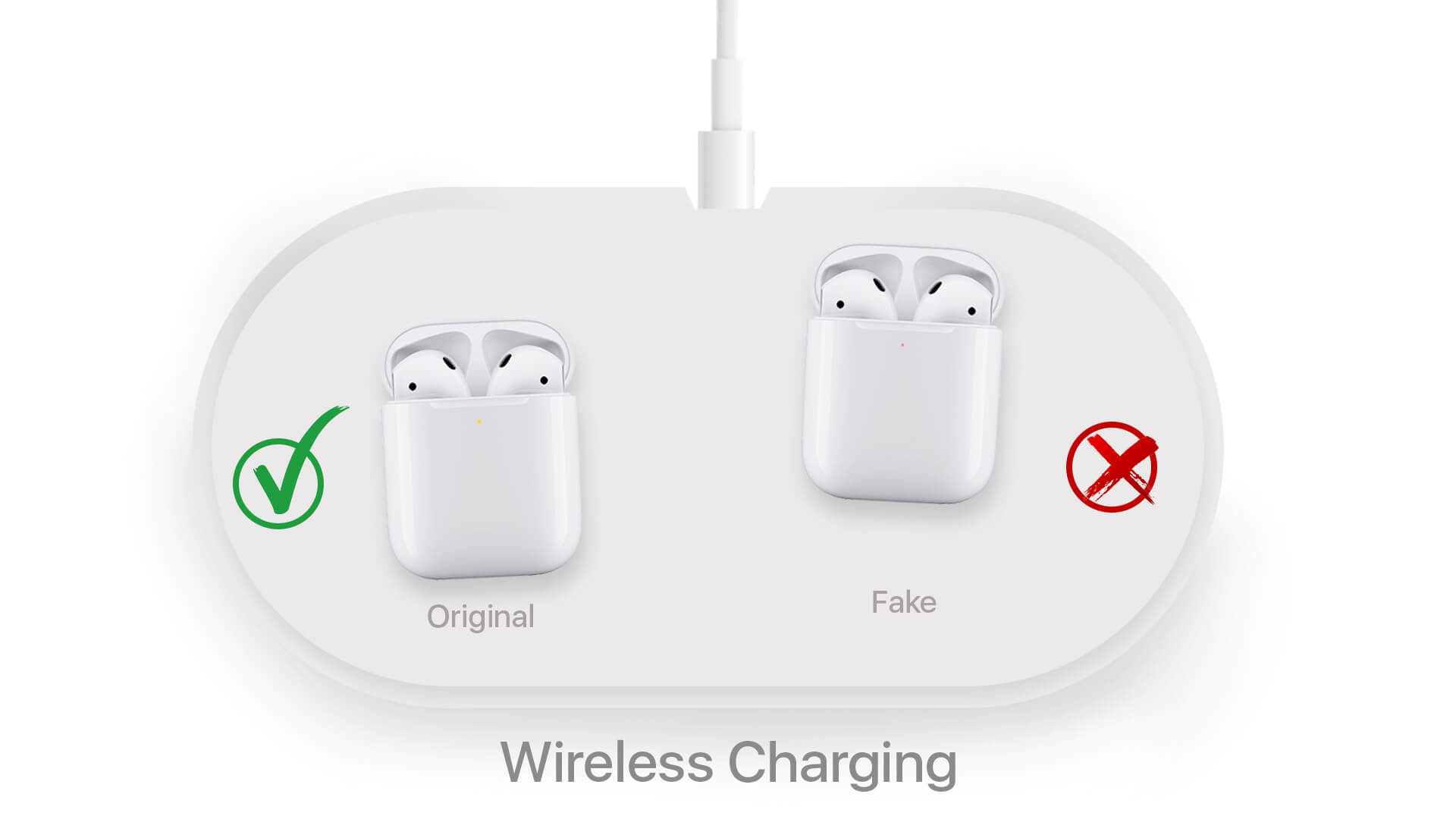 Wireless Charging to Identify Original Apple Wireless Airpods