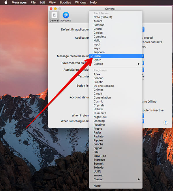 Change Received Message Sound on Mac