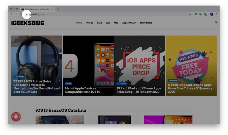 Click on padlock in google chrome on mac Click on padlock in google chrome on mac