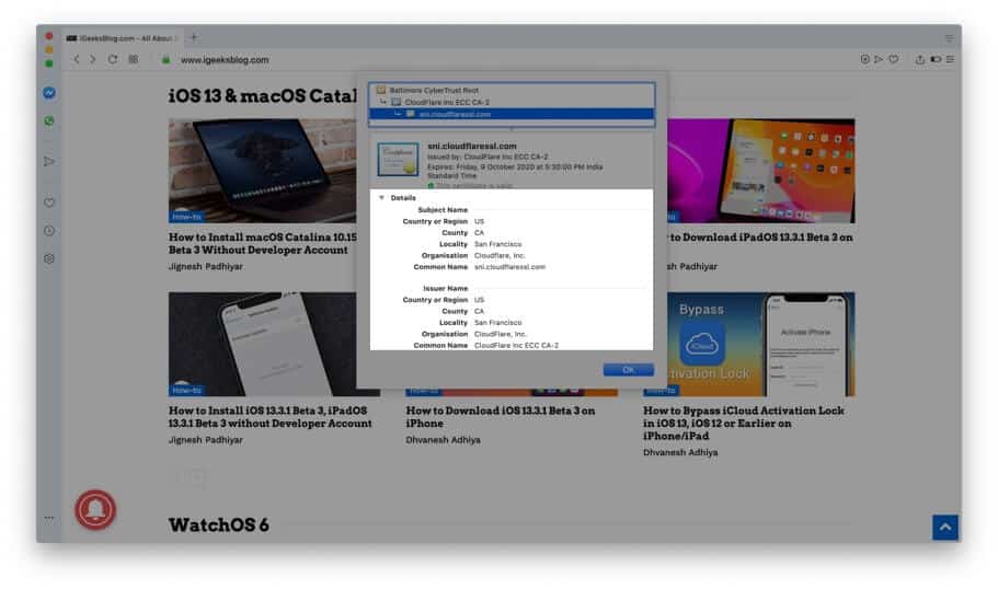 Get the details of digital certificate in opera on mac Get The Details of Digital Certificate in Opera on Mac