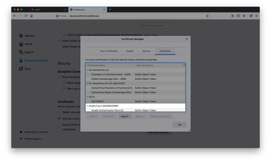 Here you can view all certificates in firefox Here You can View All Certificates in Firefox