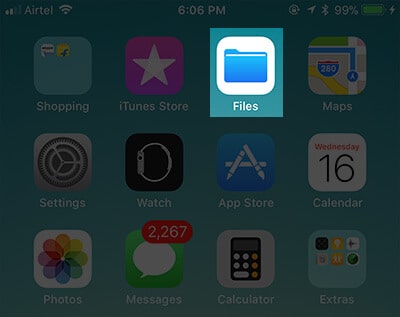 Open Files App on iPhone