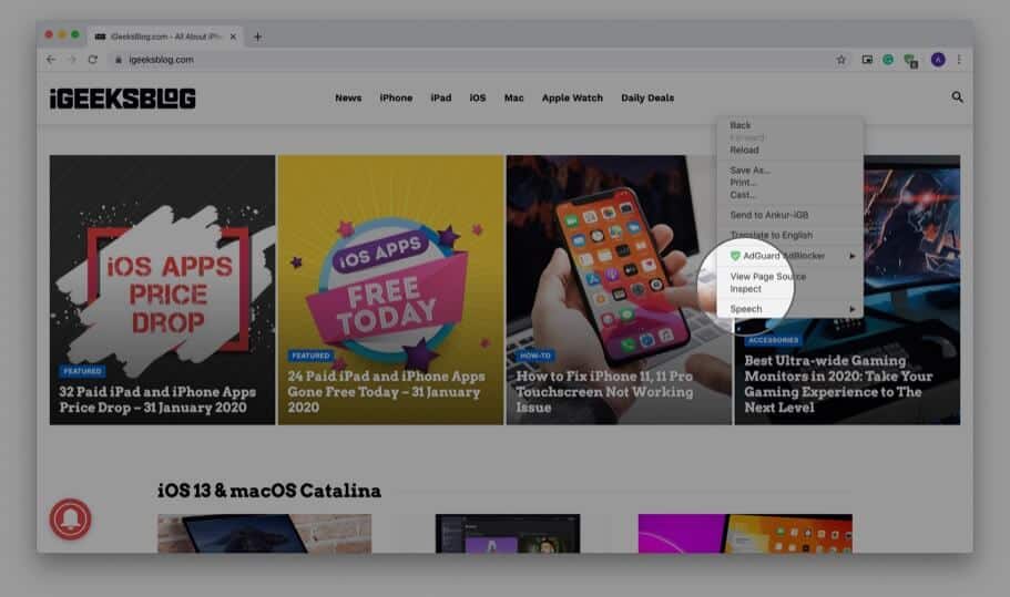 Right click and select inspect in chrome on mac Right Click and Select Inspect in Chrome on Mac