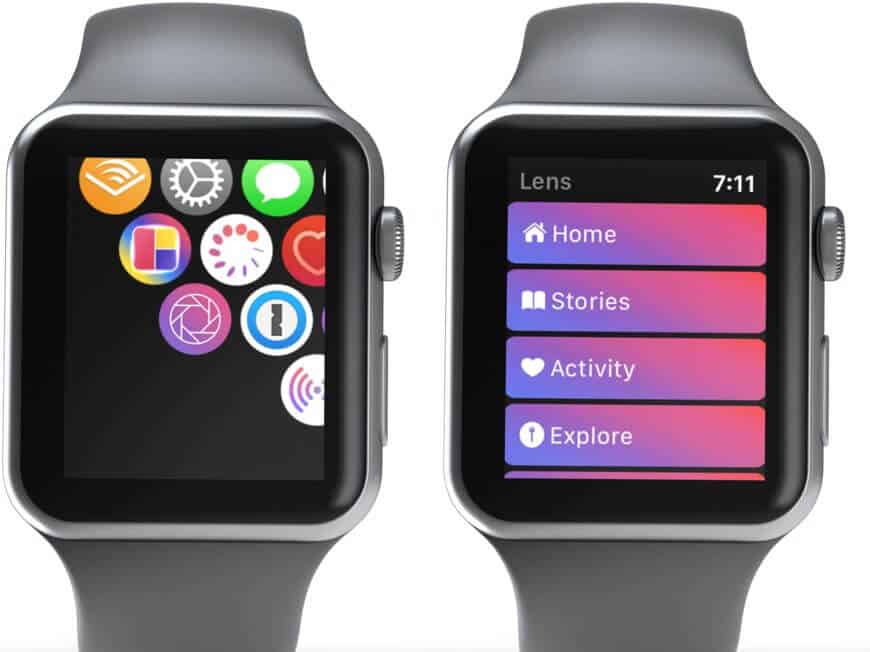 Tap on Lens App and Choose Preferred Option from Menu on Apple Watch