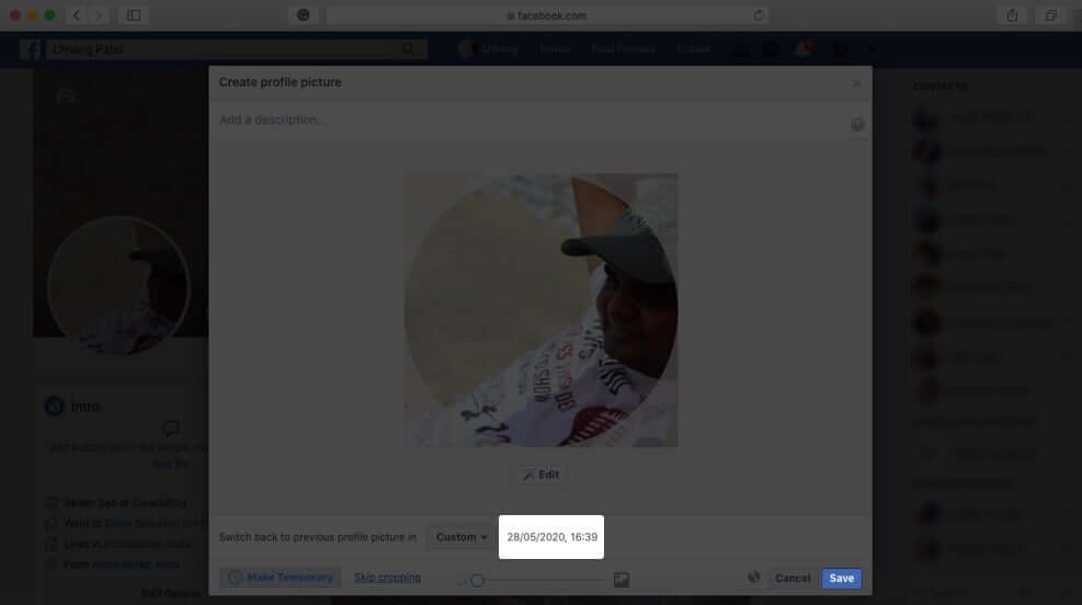 How to Add a Temporary Facebook Profile Picture on iPhone and web - 47