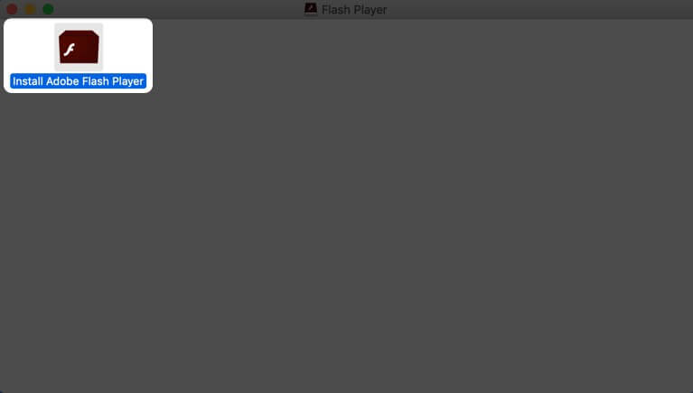 Double Click on Flash Player Installer on Mac