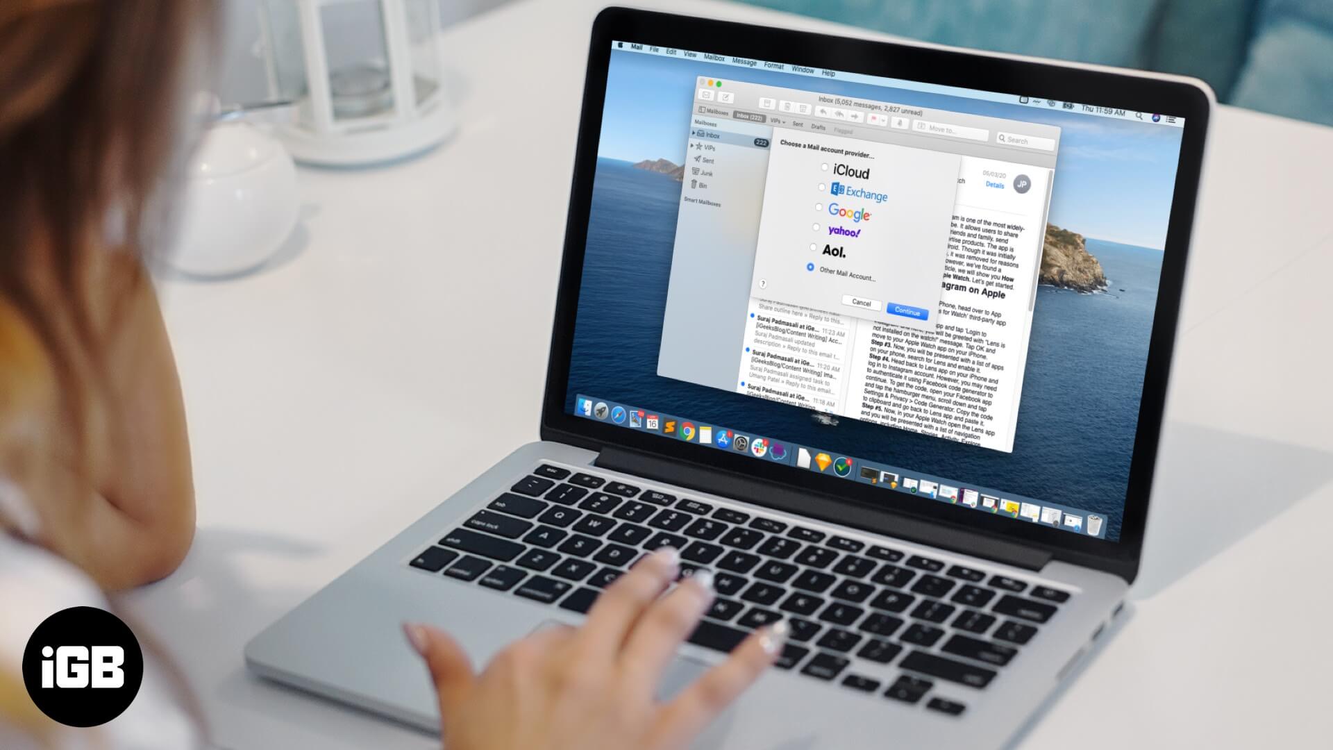 How to add or remove email account on mac mail app