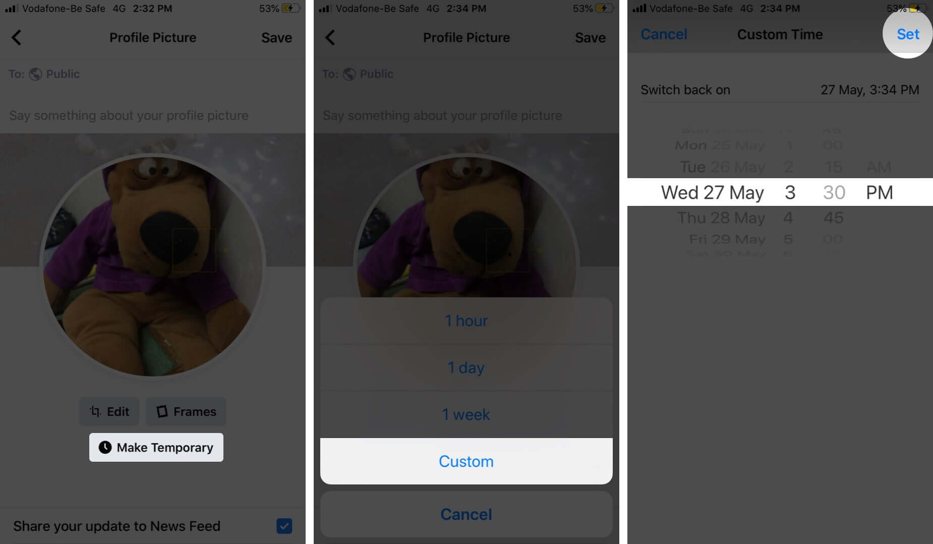 How to Add a Temporary Facebook Profile Picture on iPhone and web - 64