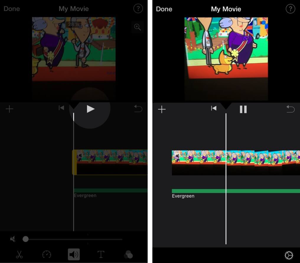 Play Edited Video in iMovie App on iPhone