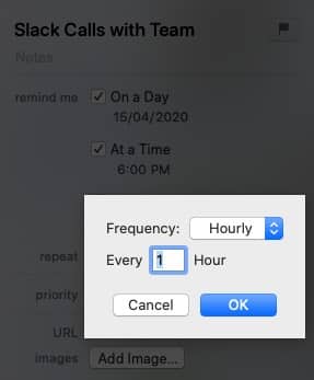 Set Hourly Reminder on Mac