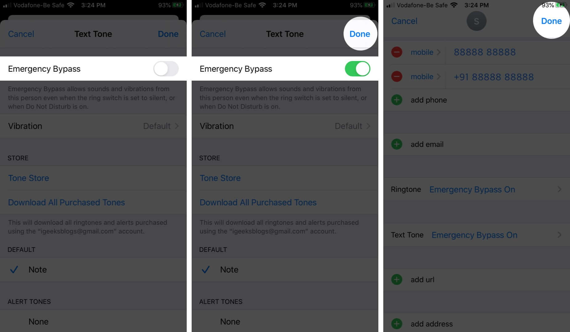 Turn ON Emergency Bypass for Texts on iPhone or iPad
