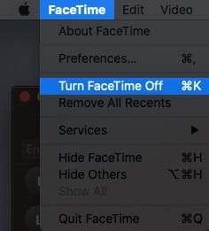 Turn Off FaceTime on Mac