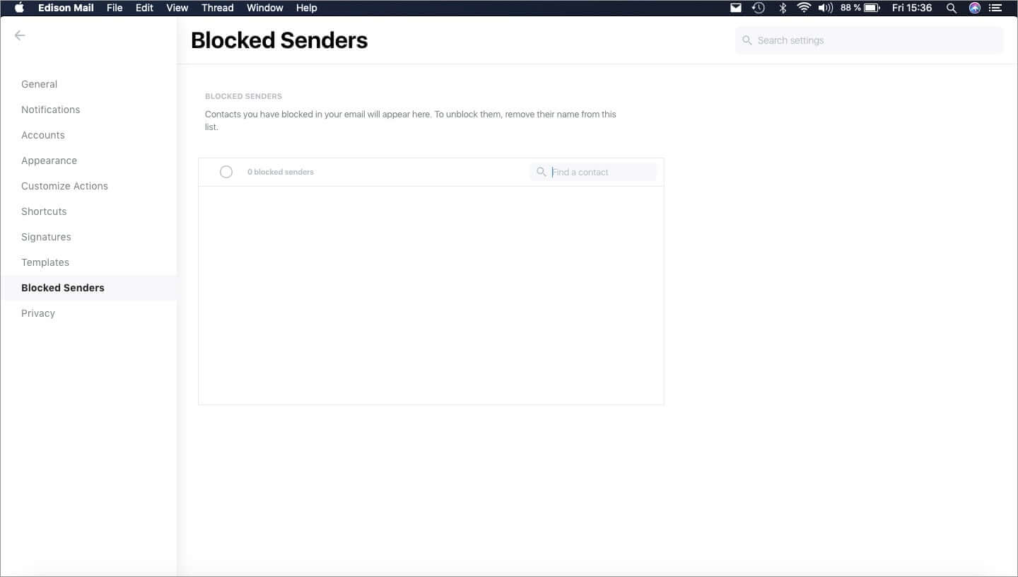 Block Unwanted Email Senders in Edison Mail on Mac