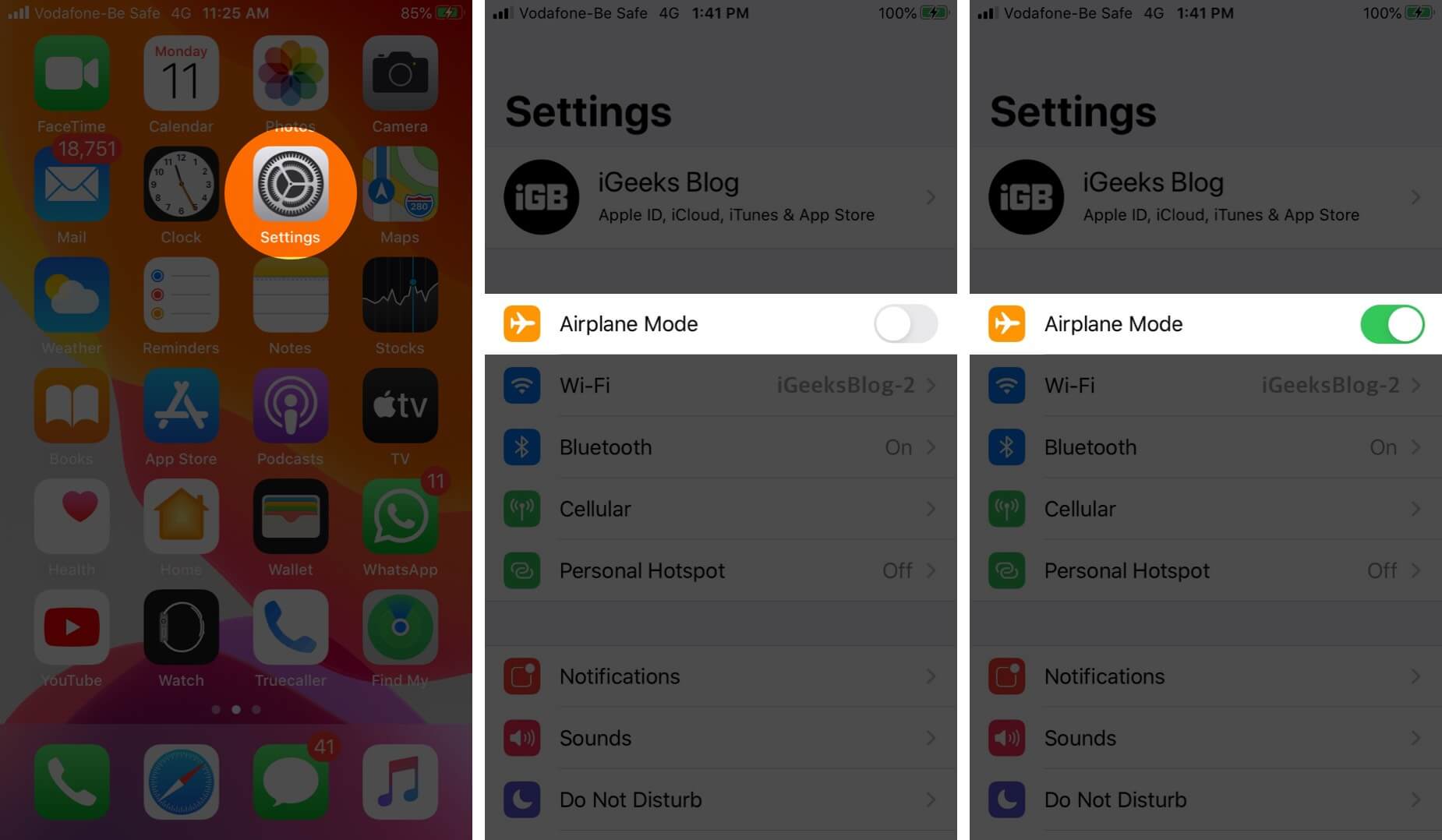 iphone airplane mode