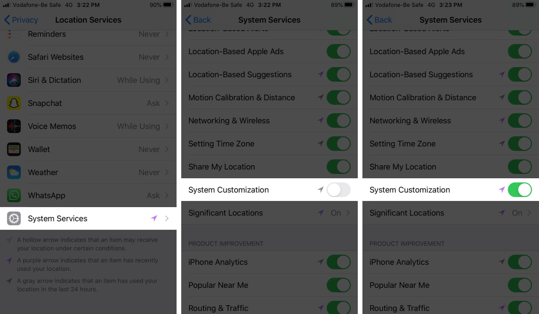 Enable System Customization on iPhone