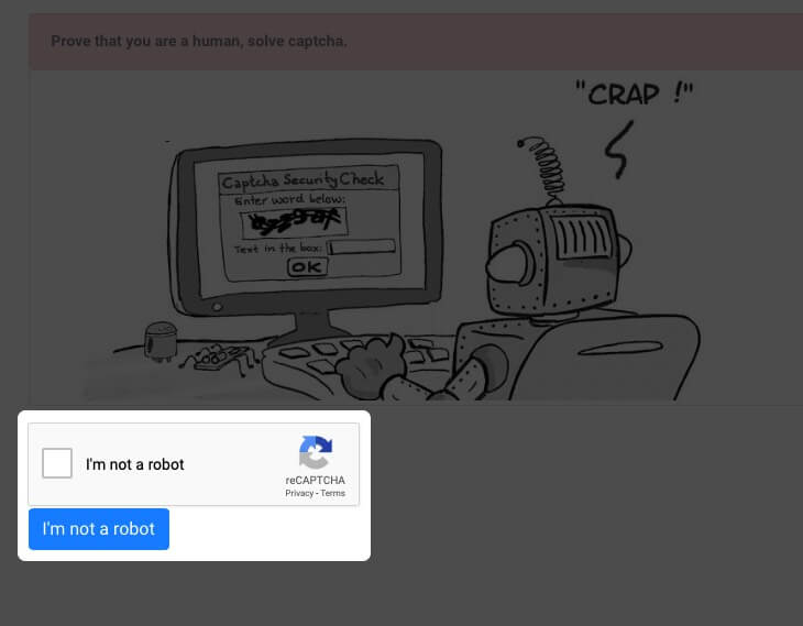 Enter Captcha and Click on I'm not Robot