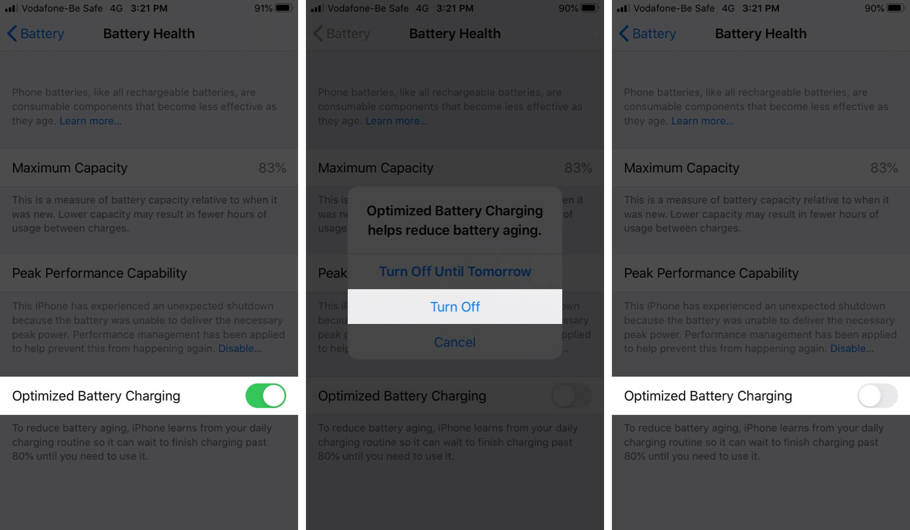 Turn Off Optimized Battery Charging on iPhone