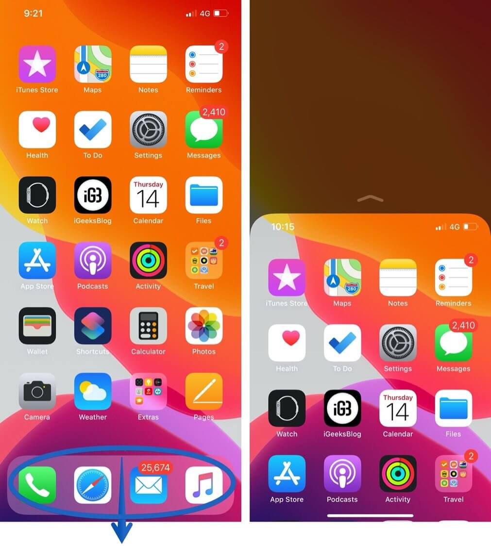 Use Reachability iPhone with Face ID