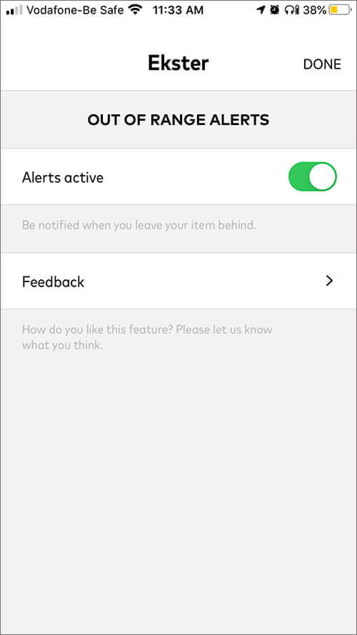 Out of Range Alerts Feature in Chipolo App