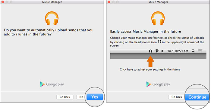 Select Yes and then click on Continue to Upload iTunes Playlist