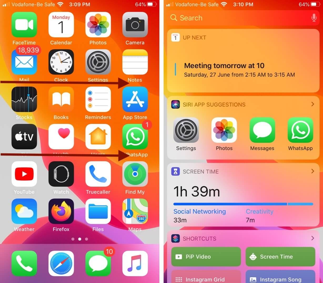 Swipe Right on Home Screen to Access Widgets on iPhone