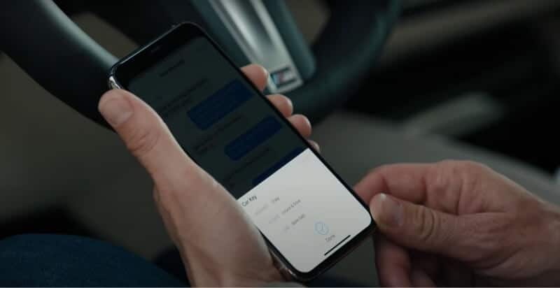 press side button to confirm on iphone to share your digital car keys