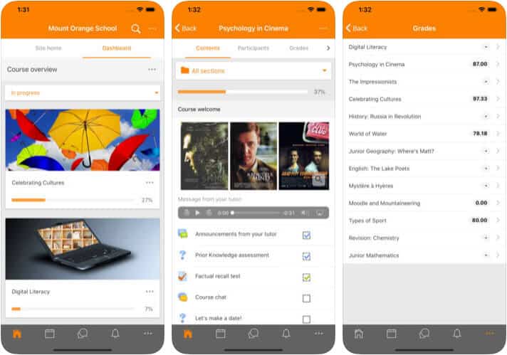 Moodle iPhone and iPad App Screenshot