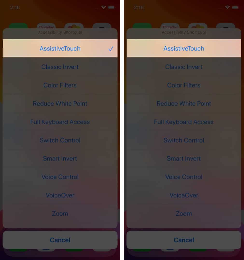 disable accessibility shortcuts on iphone