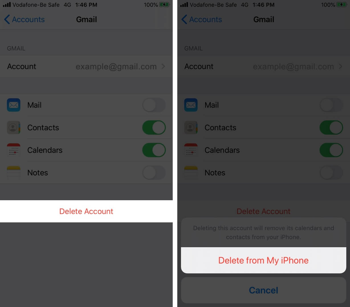 Delete Third Party Email Account on iPhone