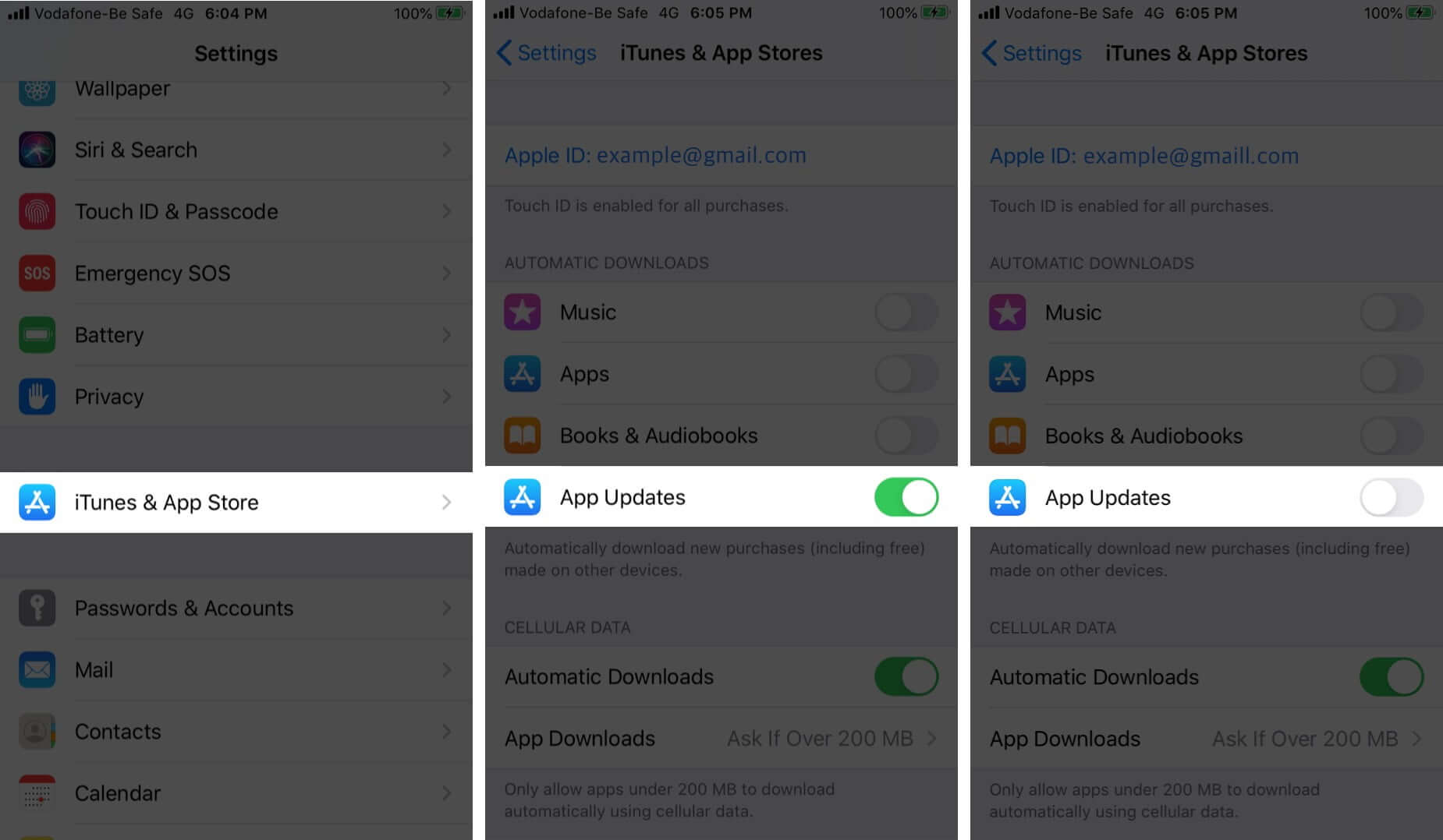 Disable Automatic App Updates in iTunes & App Store on iPhone