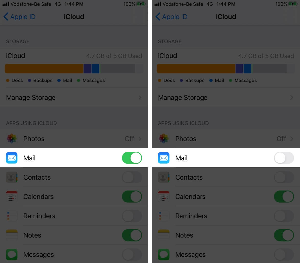 Turn Off iCloud Mail on iPhone