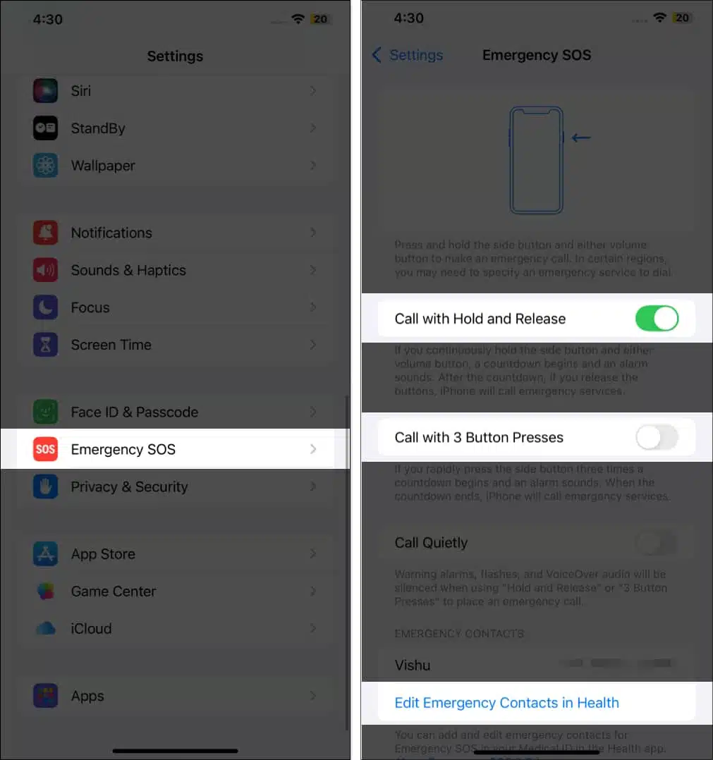 How to Use Emergency SOS on iPhone (Step-by-Step Guide) β iGeeksBlog Turn-on-Call-with-Hold-and-Release-in-emergency-SOS-settingsjpg
