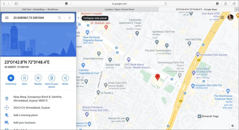 find map for location using spyic tracking software