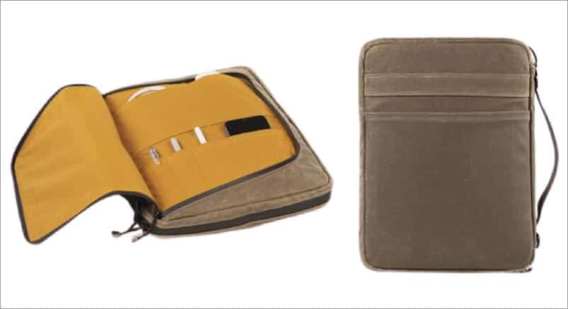 front and back pocket of waterfield tech folio laptop bag
