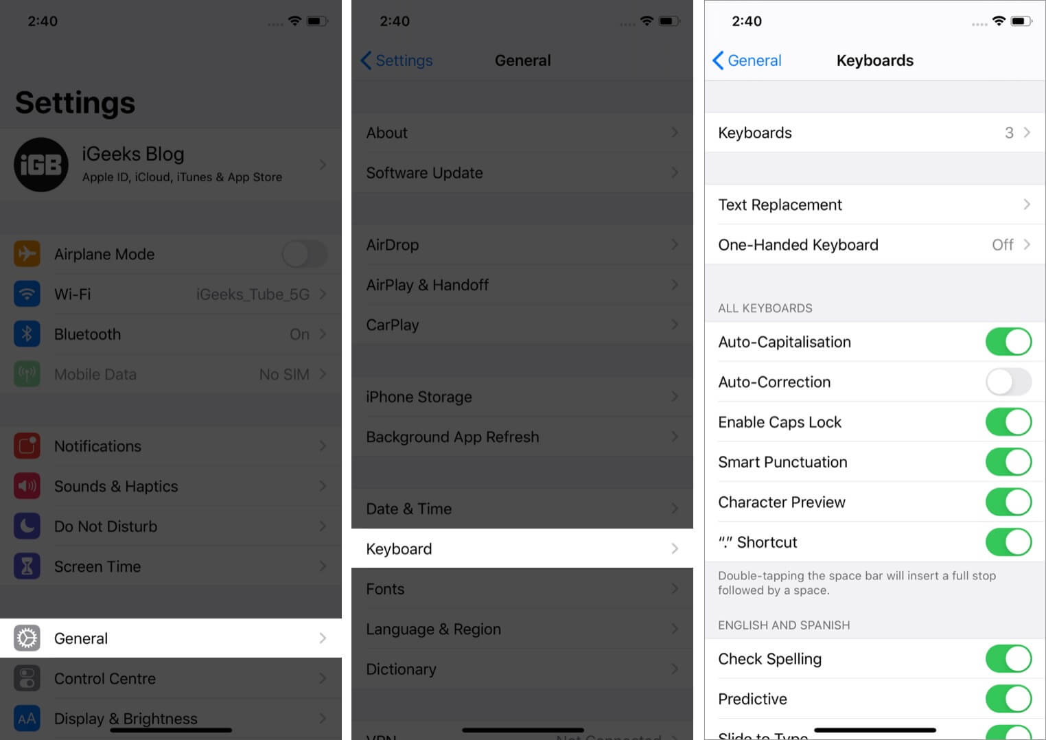 First 18 Things to Do When You Get a New iPhone open settings tap on general and then tap on keyboard to change keyboard settings on iphone