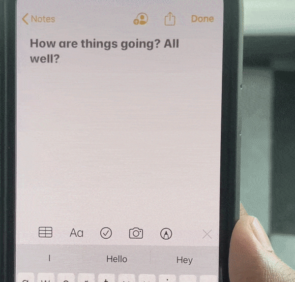 Shake iphone to undo text