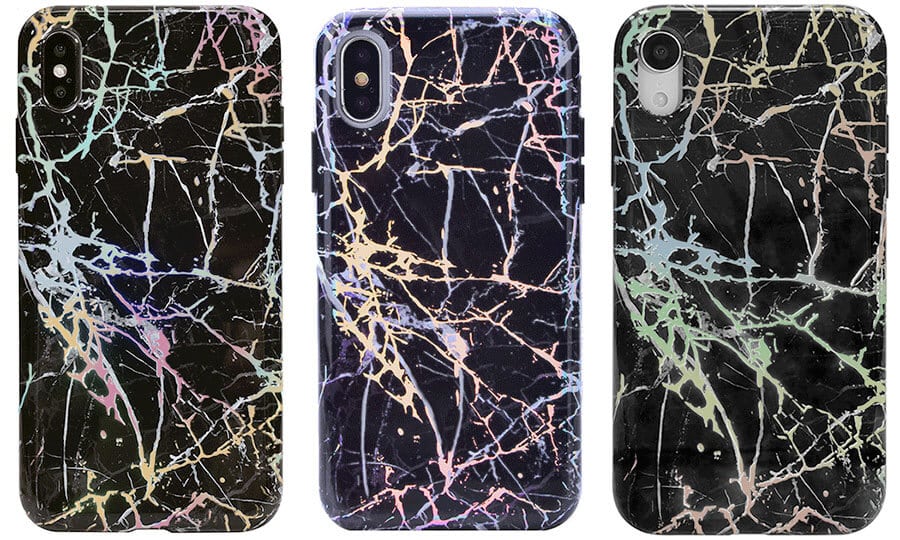 Velvet Caviar Holo Black Marble iPhone Xs, Xs Max, and iPhone XR Case