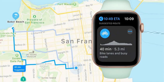 cycling in maps in watchOS 7